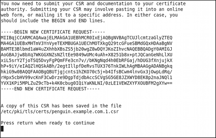 Instructions on how to send a certificate request