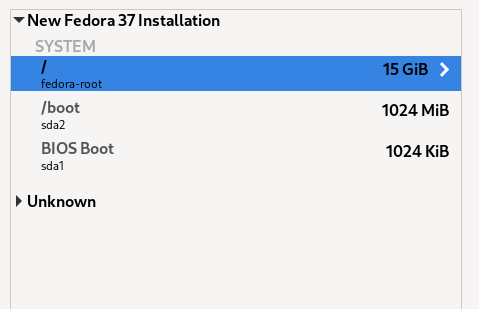 Default partitioning