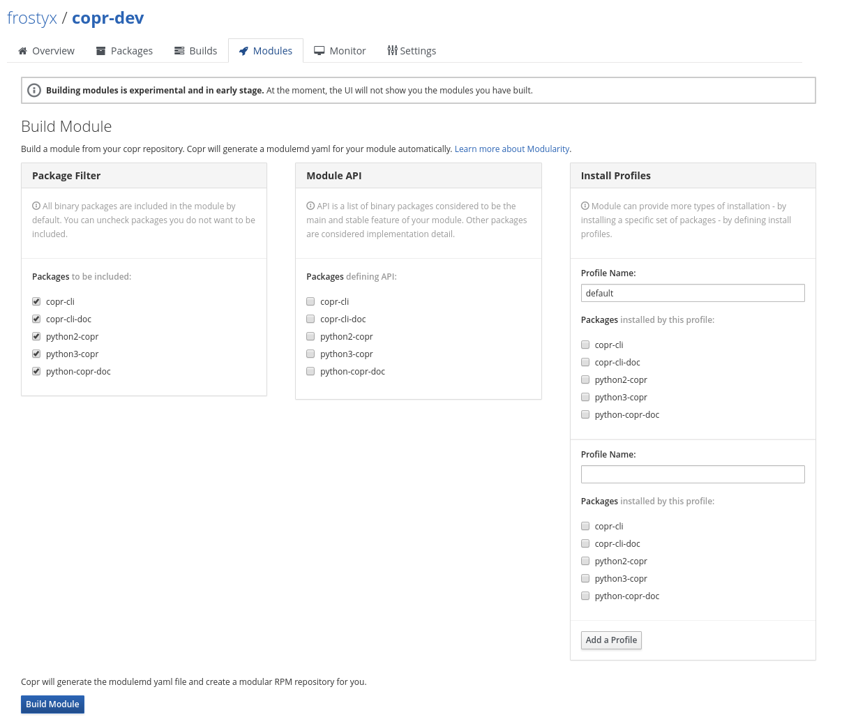 copr build new module